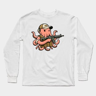 Tactical Octopus Adventure Tee: Where Intelligence Meets Style Long Sleeve T-Shirt